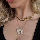 Diamant Initial Bubble Halskette