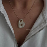 Diamant Initial Bubble Halskette
