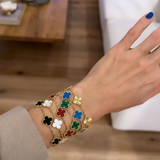 Sechser-Pack Kleeblatt-Armbänder