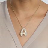 Diamant Initial Bubble Halskette